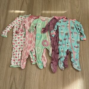 Kids One Piece Pajamas Set - Pink and Green
